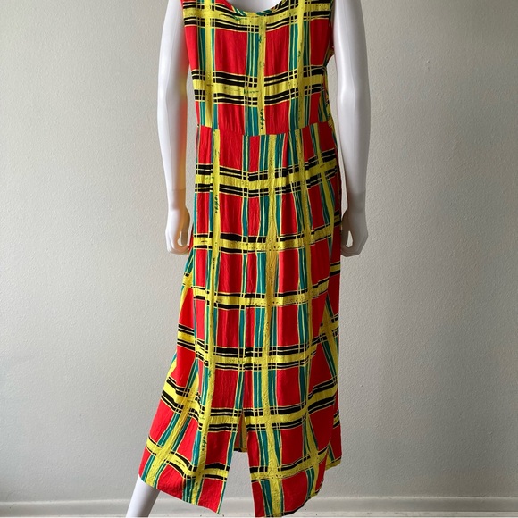 *SOLD* Jams World Vintage 1990’s Bright Plaid Print Maxi Dress - Picture 4 of 8